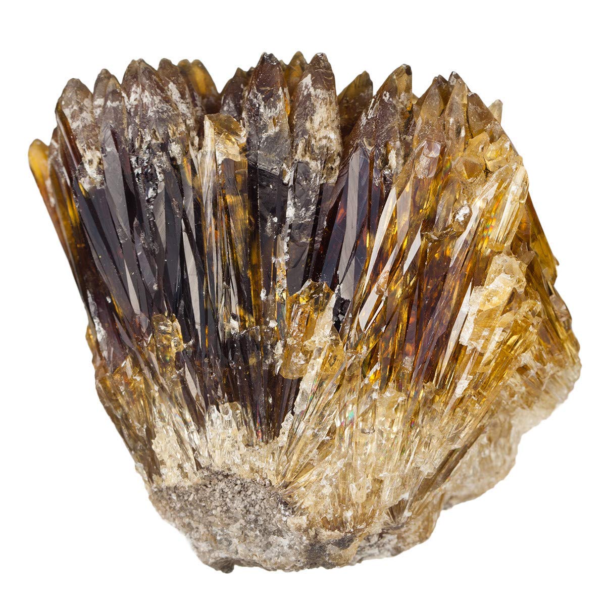 mookaitedecor Bundle - 2 Items: Natural Raw Amber Calcite Crystal Cluster Geode Stone & Angel Aura Quartz Geode Stone Titanium Coated Rock Crystal Specimen for Home Decor