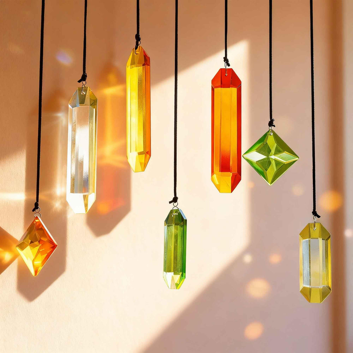 HDCRYSTALGIFTS 7PCS Crystal Prisms Suncatcher for Window Hanging, Rainbow Sun Catchers Indoor Window, Home Garden Thanksgivng Day Christmas Decorations (Season Design)