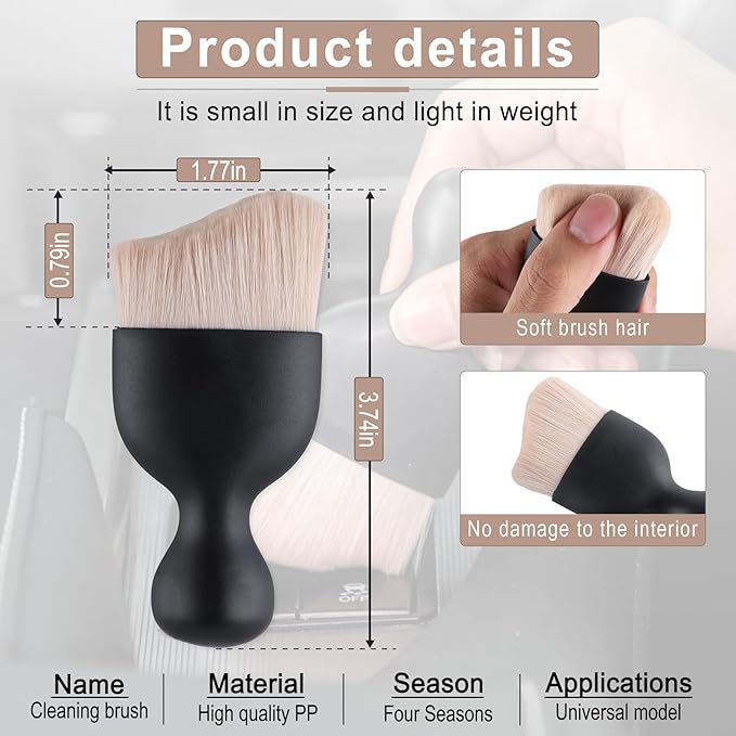 GaRhomxy Car Detailing Brushes, Car Interior Dust Sweeping Soft Brush, Soft