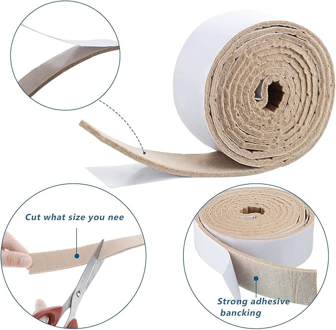 Shappy 2 Packs 120 x 1 x 0.12 Inch Felt Strips