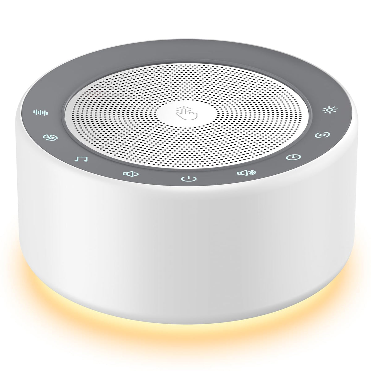 Kipcush White Noise Machine for Baby & Adults, 30 Soothing Sounds, Soft Non-Glare Nursery Lamp, 8 Color Night Lights, Memory Function (Angel V1 White, Standard)