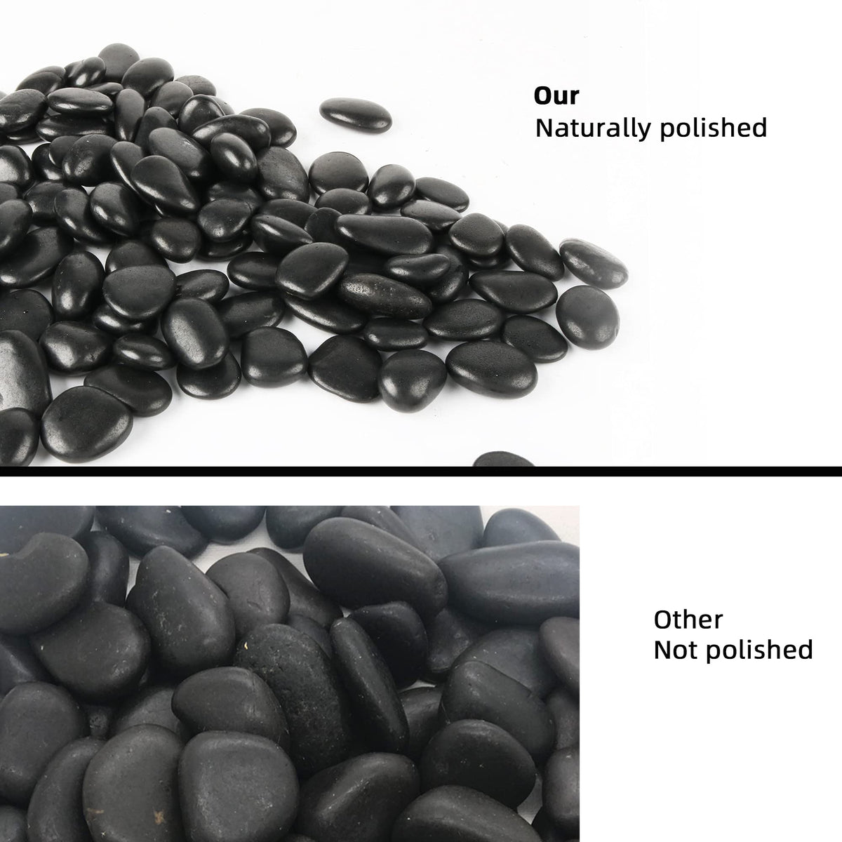 Black Pebbles for Plants 3lb Bulk Bag 0.5"- 1" Aquarium Gravel Decorative Polished Stone Natural River Rocks for Fish Tank…