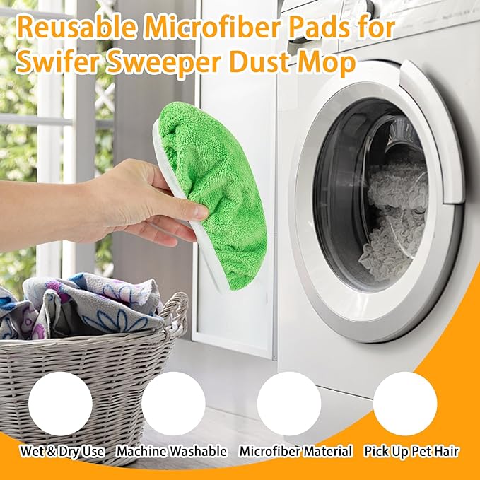 Reusable Dry Sweeping Cloths Microfiber Wet Mop Pads Compatible