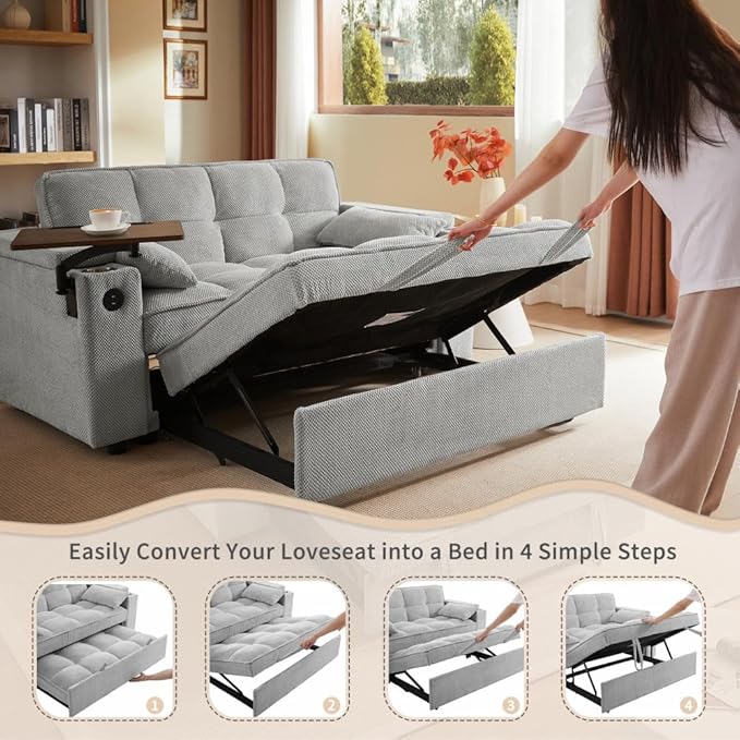 Auvsoce 65'' Convertible Sleeper Sofa Bed