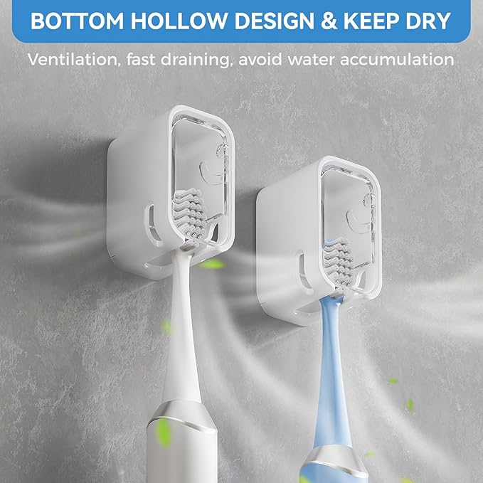 Toothbrush Holders for Bathroom【Innovation Single Slot Design】 2PCS Toothbrush