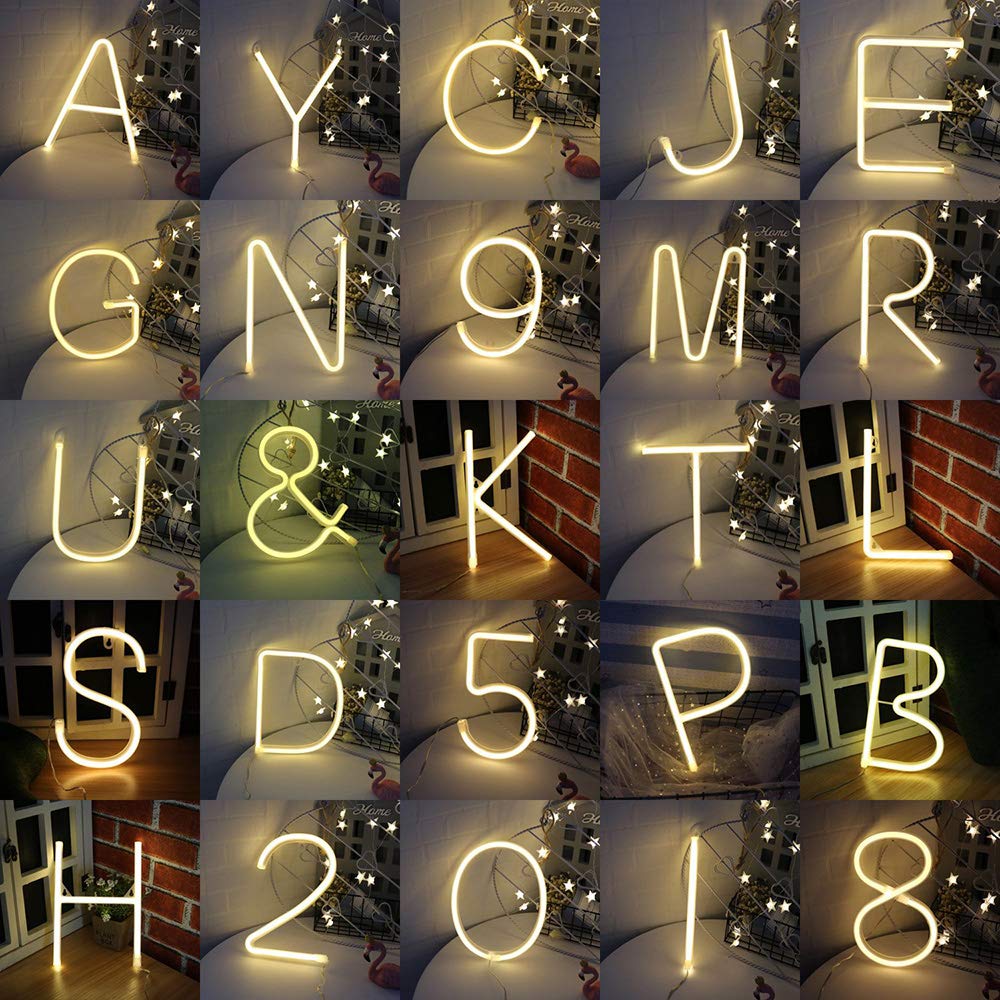 LED Neon Light Marquee Sign - Battery/USB Operated Neon Word Decor Lamps Mood Lighting for Christmas, Birthday, Wedding and Party Decor