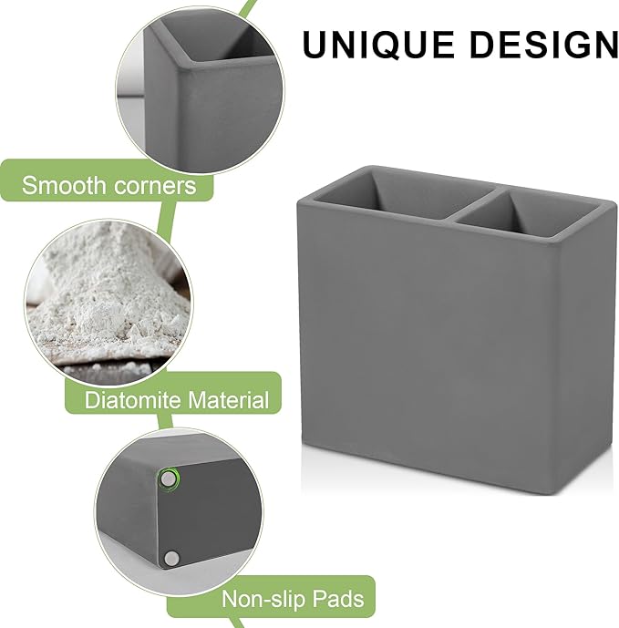 Diatomite Toothbrush Holder 2 Slots Tooth Brush Holder