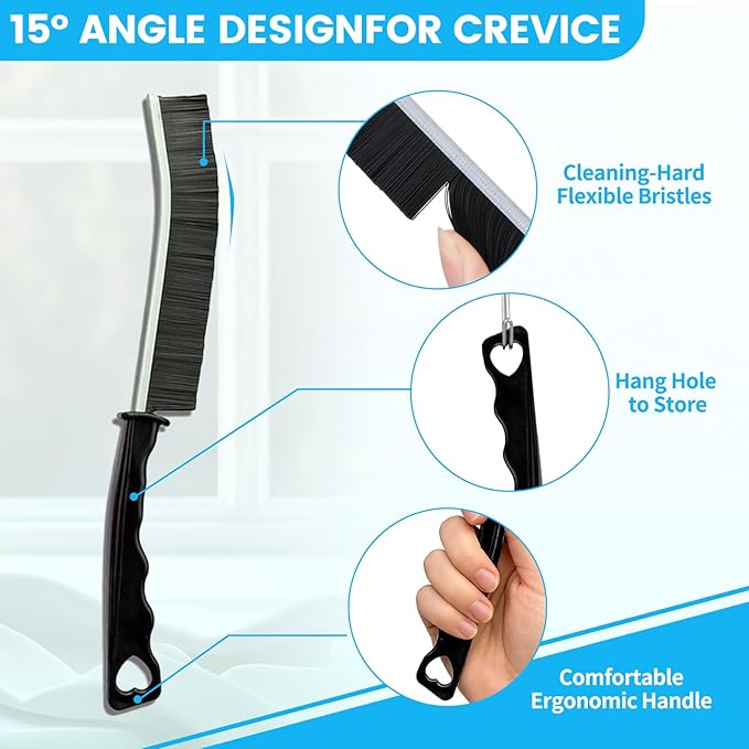 16Pcs Crevice Cleaning Brush Set, Hard Bristle Scrub Brushes Tools