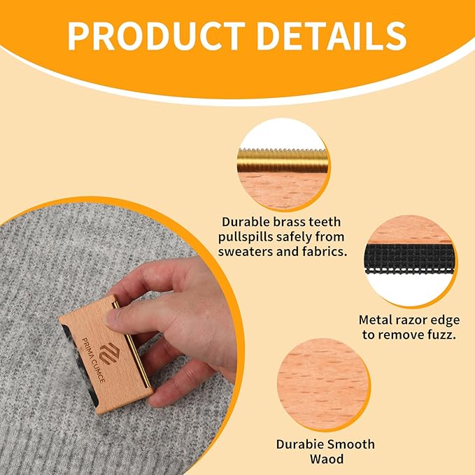 Wooden Cashmere Comb for Knits, Wool & Delicate Fabrics – Manual Fabric Shaver
