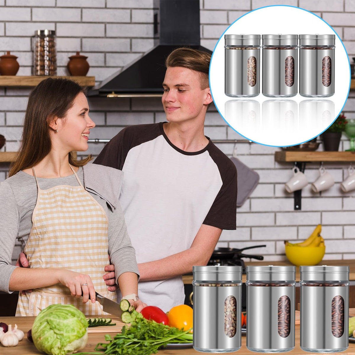 8 Pcs Premium Stainless Steel Salt and Pepper Shakers Set – Salt and Pepper Shakers,Stainless Steel Shaker for Salt Powder Sugar Cinnamon Pepper, Spice Dispenser with Adjustable Pour Holes, Silver