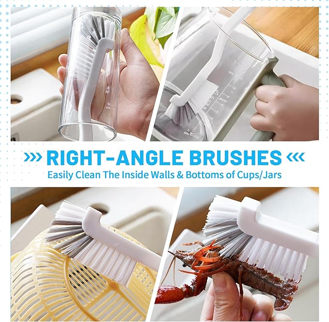 16Pcs Crevice Cleaning Brush Set, Hard Bristle Scrub Brushes Tools