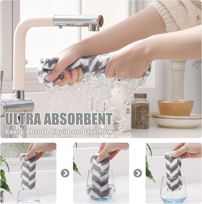 Homaxy 12 Pack Kitchen Dish Cloths, Ultra Soft and Absorbent Dish Towels