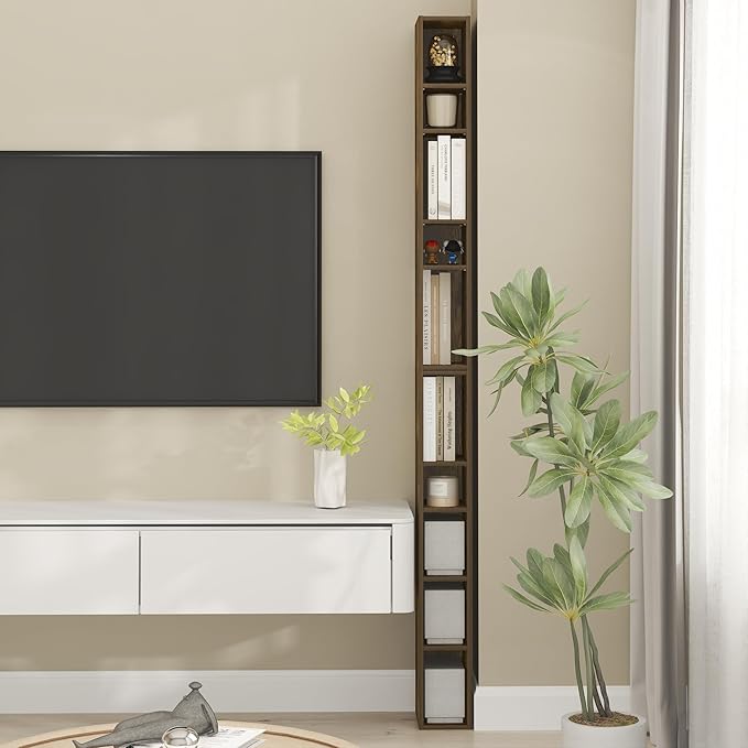 Furinno Fulda Book Shelf, 10-Tier Bookshelf, Space Saving Storage Shelf Bookcase