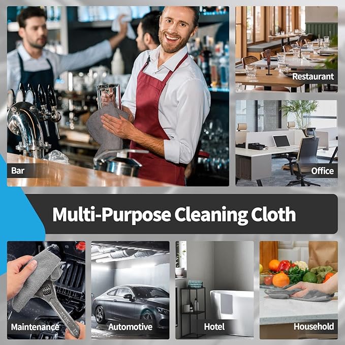 FIXSMITH Microfiber Cleaning Cloth -Pack of 12, Highly Absorbent Cleaning Rags