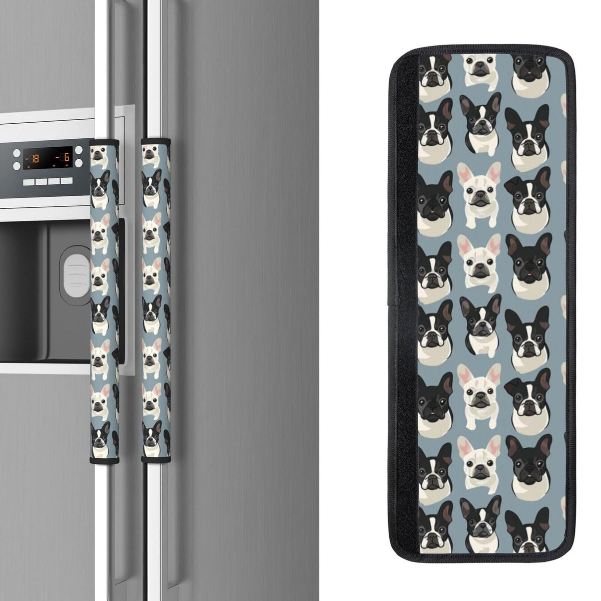Refrigerator Door Handle Covers French Bulldog Dogs Fridge Handle Cover Washable Dishwasher Microwave Fridge Oven Door Decor Handle Cover Keep Your Kitchen Appliances Clean