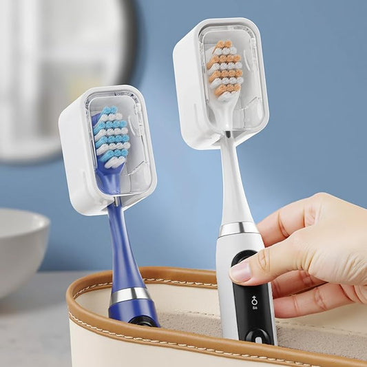 Travel Toothbrush Head Cover 2PCS, Electric Toothbrush Covers Caps, Ventilated