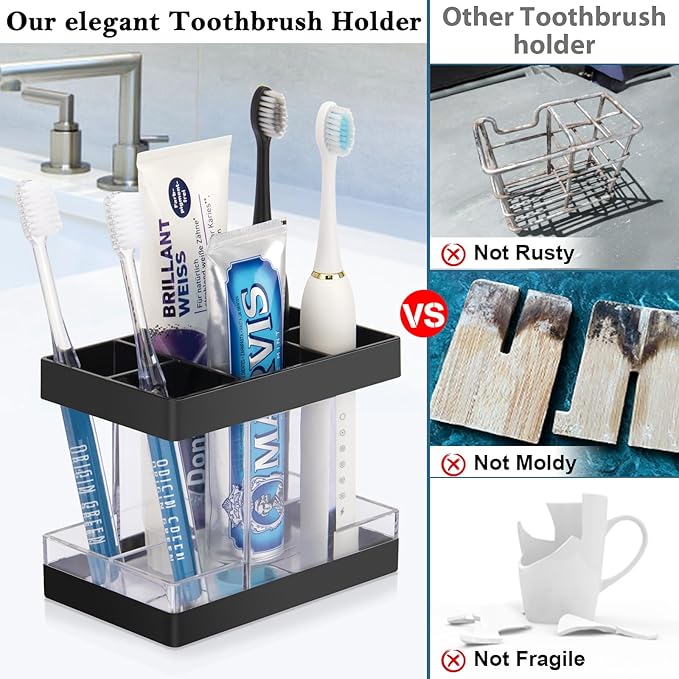 Toothbrush Holders for Bathrooms Countertop Organizer