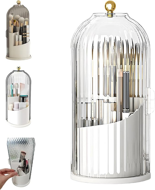 Concealed Toothbrush Holder, Rotating Bathroom Organizer Countertop, Toothbrush