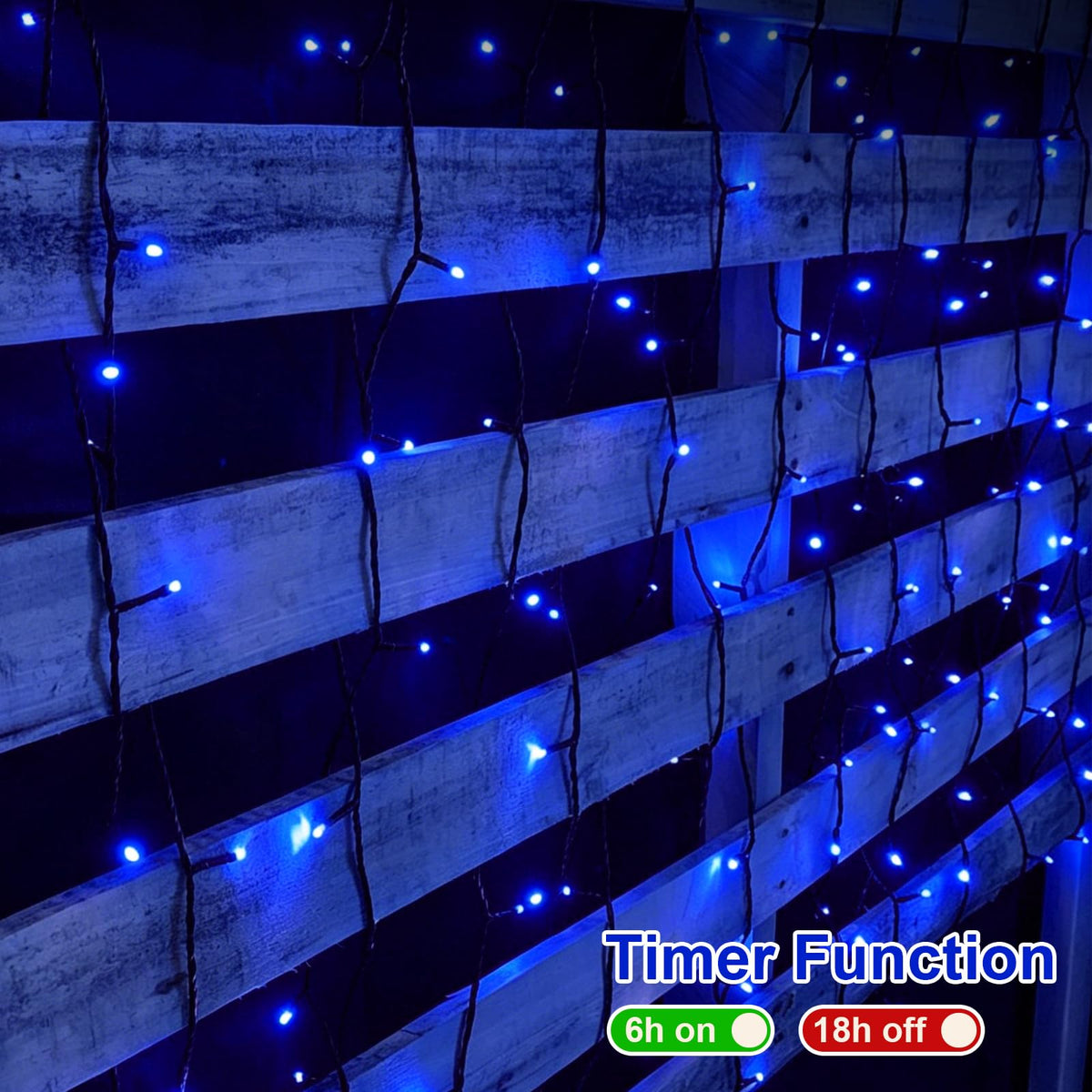 QITONG 500LED Blue String Lights, 165ft Christmas Lights Outdoor Waterproof with Plug in, Green Wire Twinkle Tree Lights Indoor with 8 Modes