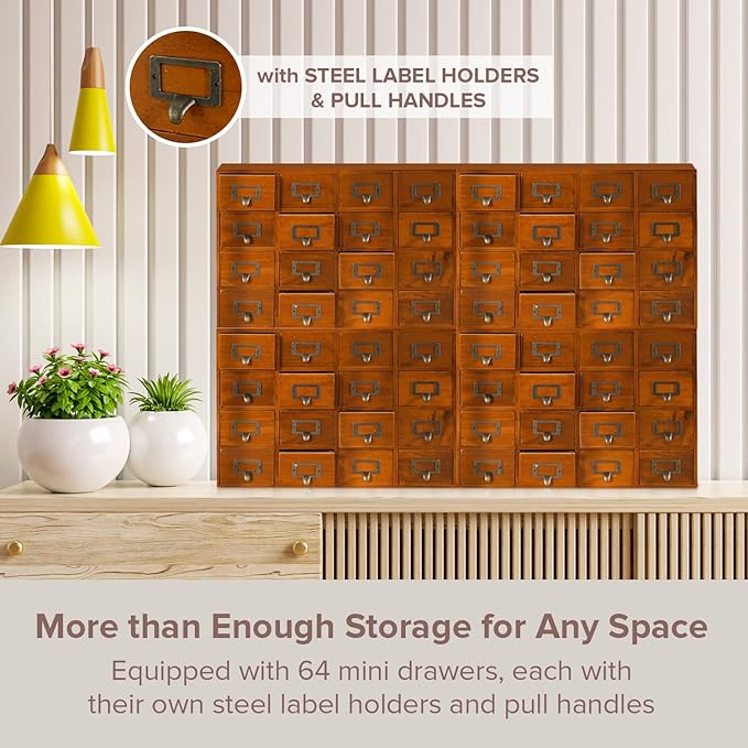 Huge Modular Stackable Against Wall 64-Drawer Apothecary Curio Cabinet Vintage