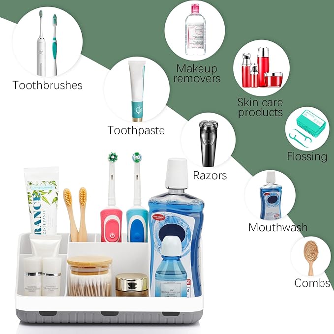 Toothbrush Holders for Bathrooms Countertop Organizer