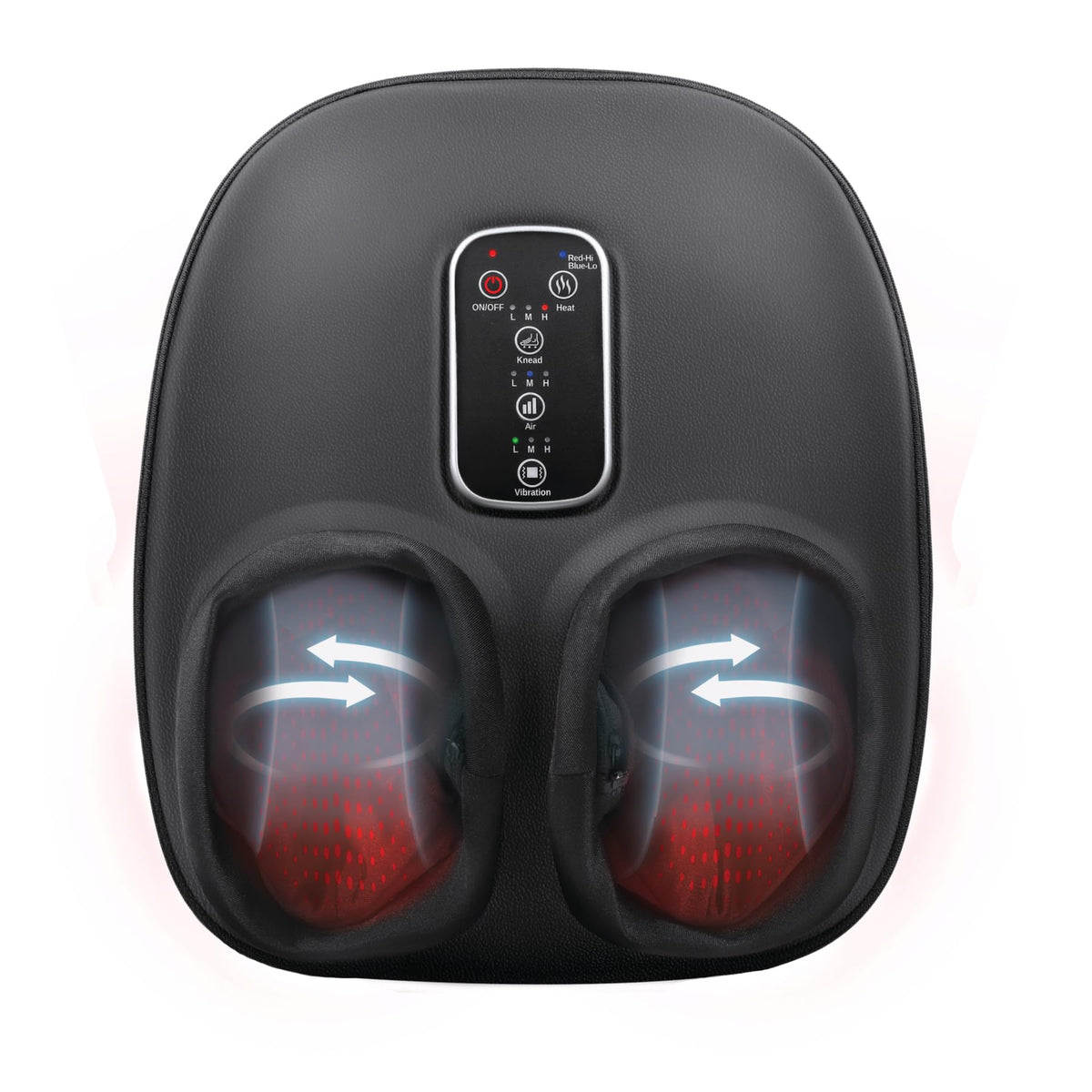 Homedics Shiatsu Foot Massager with Heat, Air Compression & Vibration, 3 Intensity Levels, Toe-Touch Controls, Removable Washable Inserts