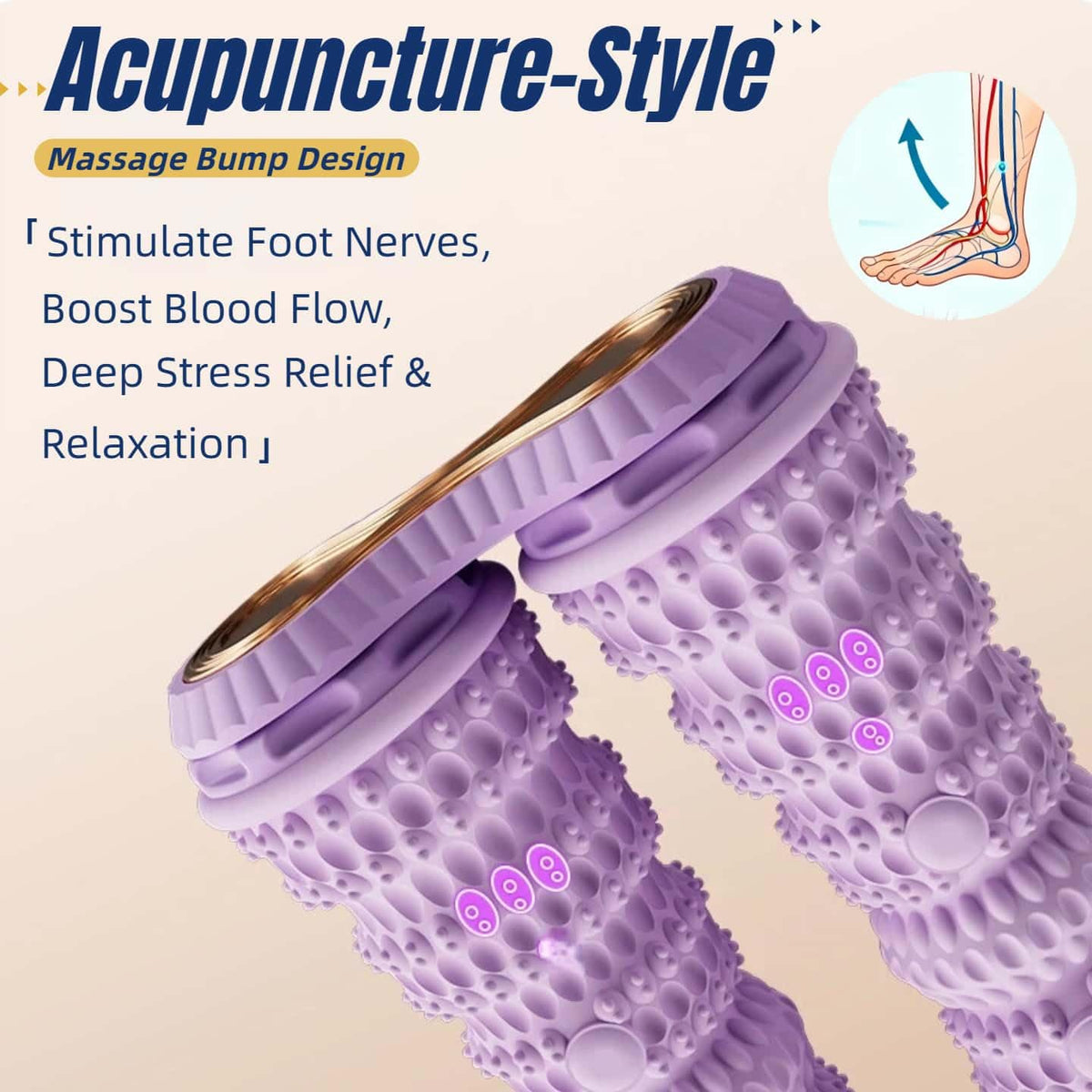 Foot Massage Ball & Foot Roller 3-in-1 Set, Plantar Fasciitis Relief, Portable Dual-Roller Massager, Stimulates & Activates Plantar Nerves, Relieves Foot Pain and Soreness, Improves Blood Circulation