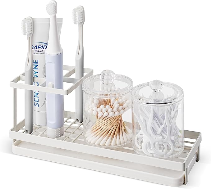 MYITYARD Toothbrush Holders for Bathrooms, 4 Slots Rustproof Metal Tooth