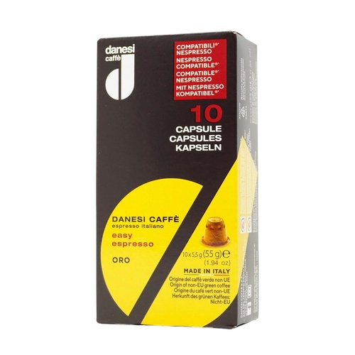 Danesi Caffe Italian Coffee Capsules - Medium Roast Espresso Coffee Pods for Home & Office Use - Premium Italian Oro Blend, 100-Count Pack