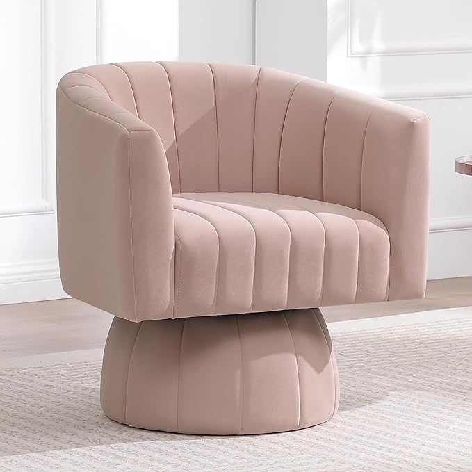 Swivel Accent Barrel Chair Set of 2, Cute Comfy Small Round 360° Arm Chair