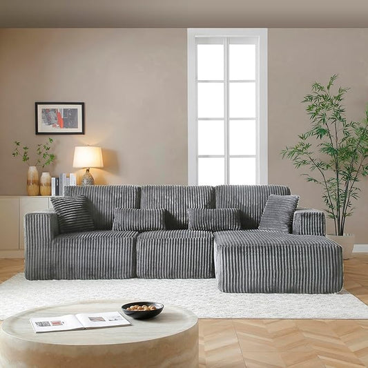 110" Cloud Sectional Couch, Modular Sectional Sofa