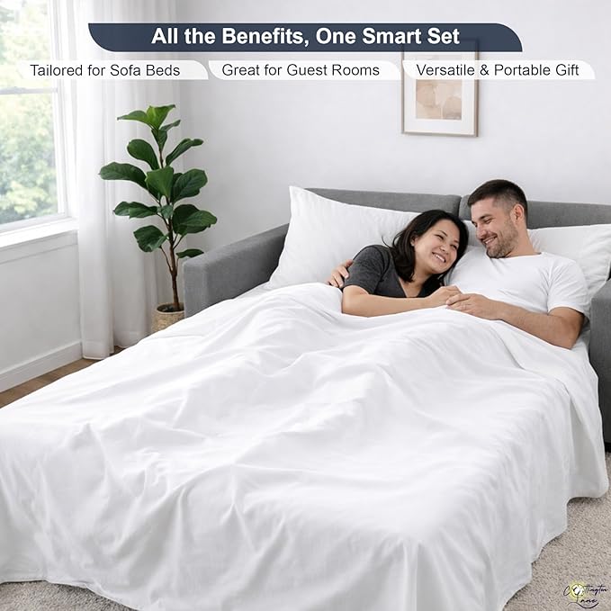 Cottington Lane Sleeper Sofa Sheets Queen Size, 4 Piece Premium Quality 100%