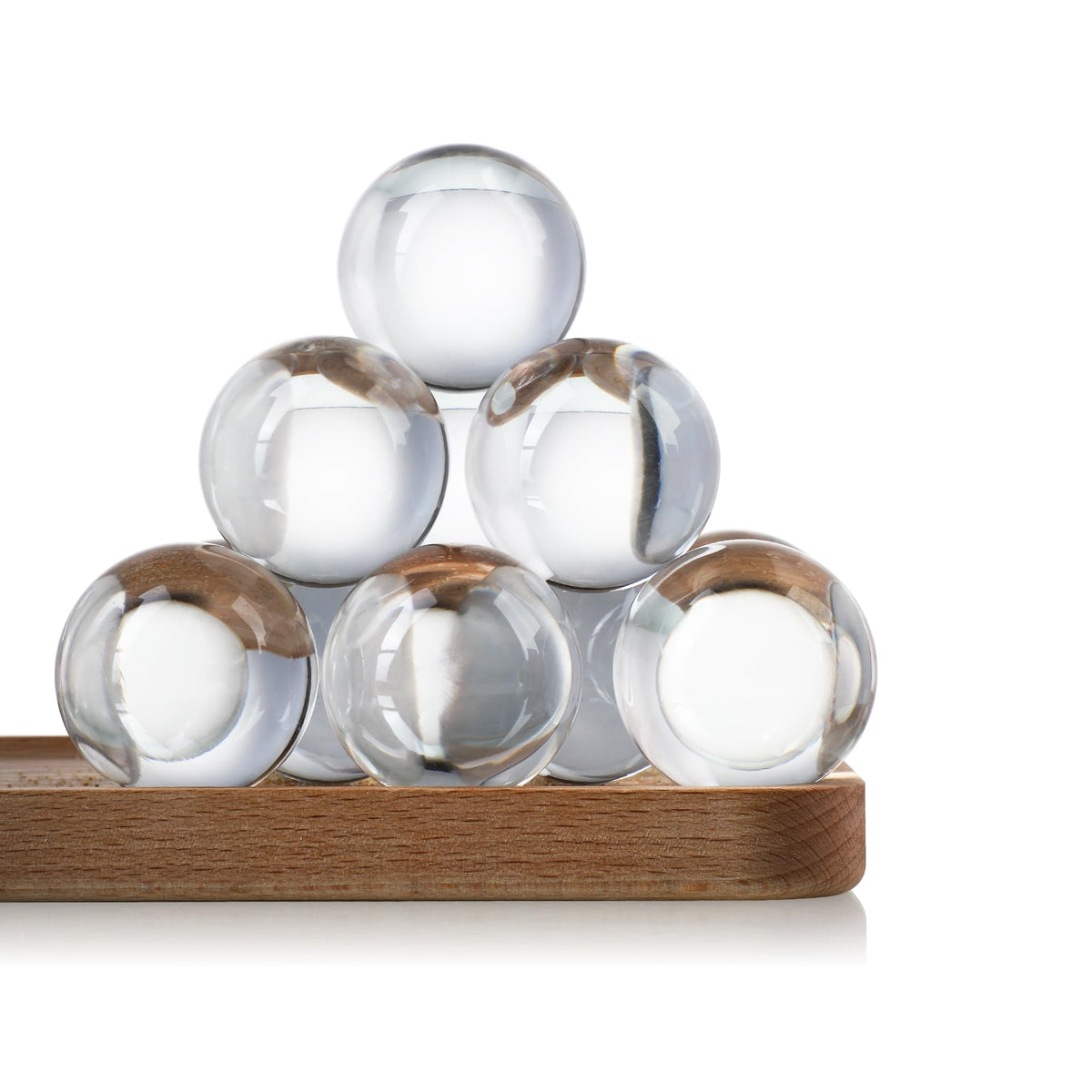 KRISININE 8pcs Clear Crystal Glass Balls 40mm Transparent Quartz Decorative Spheres for Home Table Decor