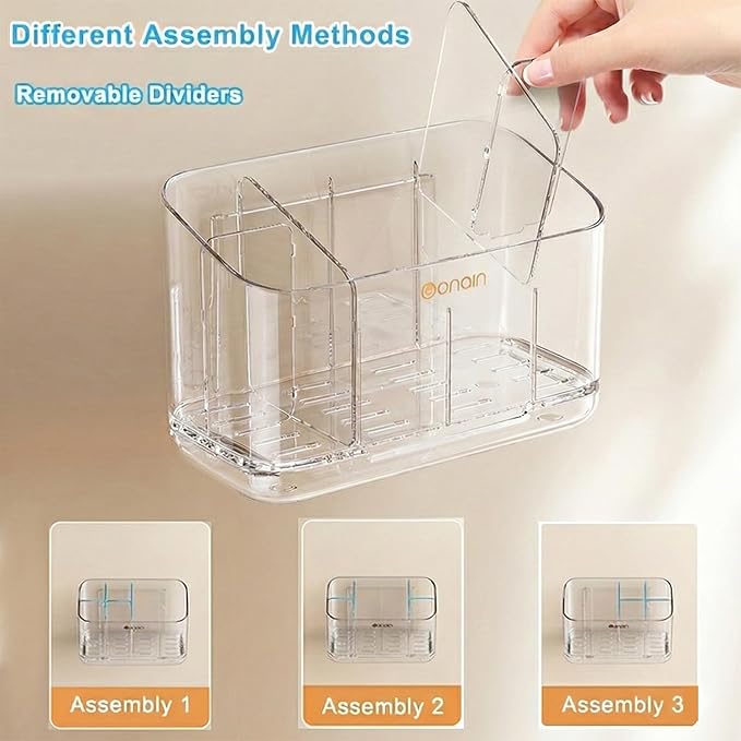 Toothbrush Holder for Bathroom Wall Mounted, 5 Slots Acrylic Toothbrush and