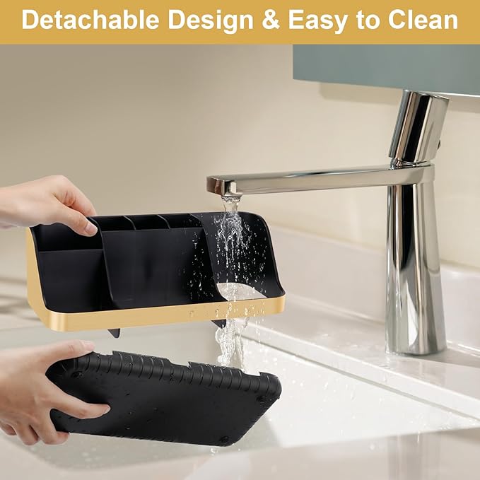 Gold Toothbrush Holders for Bathrooms Countertop Organizer
