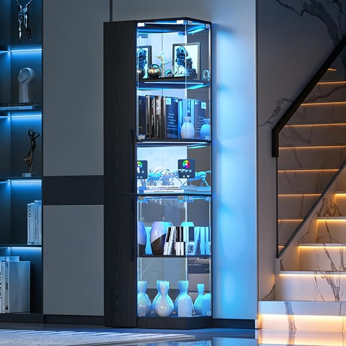 VersionTECH. Glass Display Cabinet