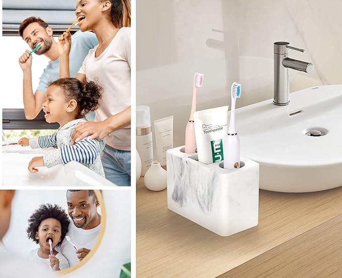 Luxspire Toothbrush Holder, 3 Slots Electric Toothbrush and Toothpaste Holder