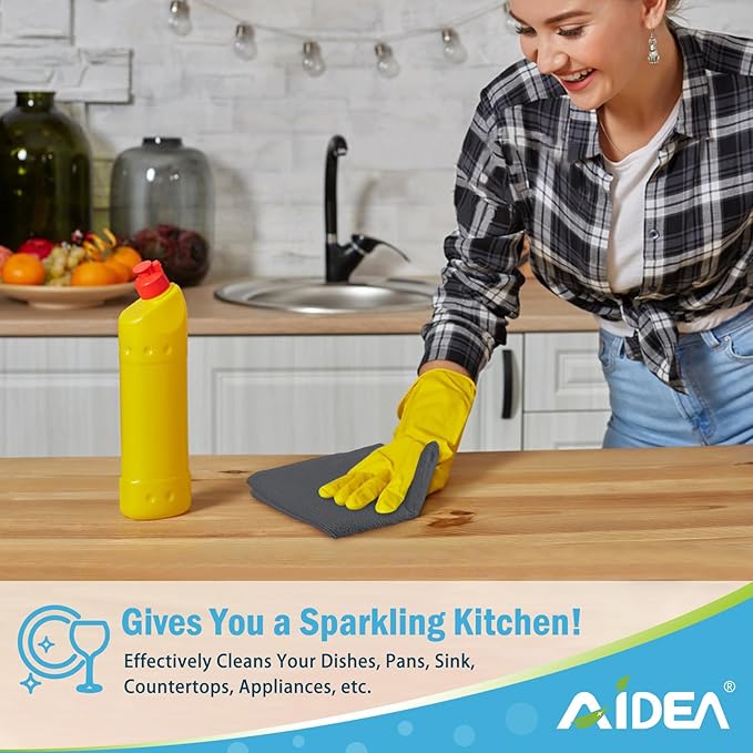 AIDEA Microfiber Cleaning Cloth Grey 24PK, Microfiber Towels