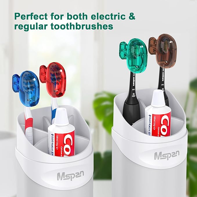 Mspan Toothbrush Head Cover Cap: Tooth Brush Protector Cute Plastic Clip Pod