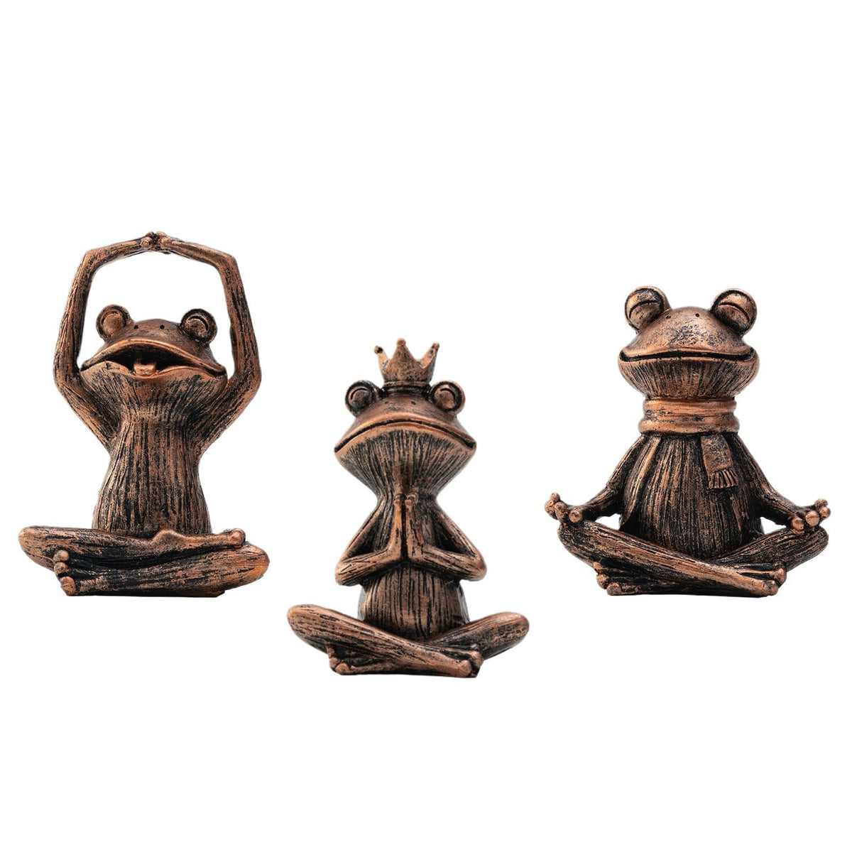 SOREFAFA Meditating Yoga Frog Gifts for Women - Set of 3 Resin Zen Garden Statues, Cute Rustic Animal Figurines for Home Office Shelf Room Decor, Peaceful Relaxation Decor Gift for Mom & Yoga Lovers