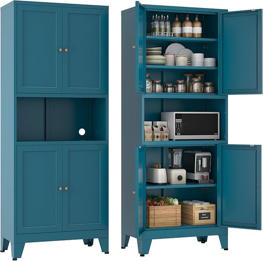 YAUWOH 69" Tall Metal Pantry Cabinet