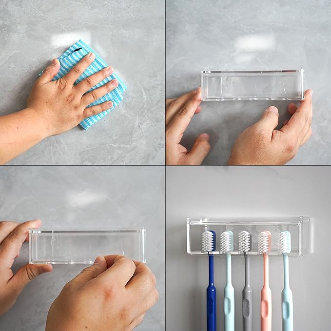 5 Slots Wall Mount Toothbrush Holder
