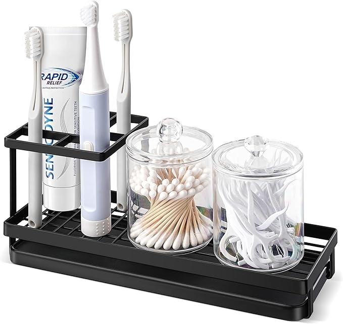 MYITYARD Toothbrush Holders for Bathrooms, 4 Slots Rustproof Metal Tooth