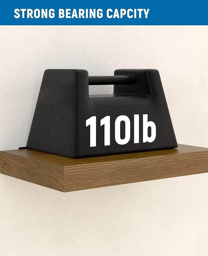 LEOPO Black 32-Pack 5 inch Floating Shelf Brackets, Hidden Shelf Bracket