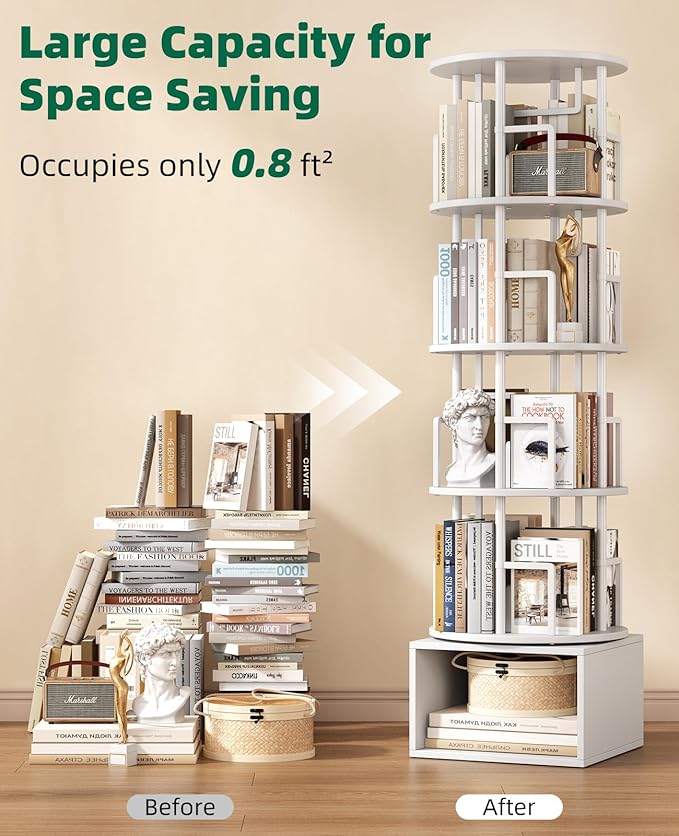 Kalrin 5 Tier Rotating Bookshelf