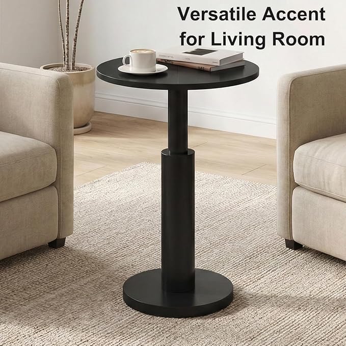 LAATOOREE Round Side Table, Accent Drink Coffee Table, Spacious Top, Thick