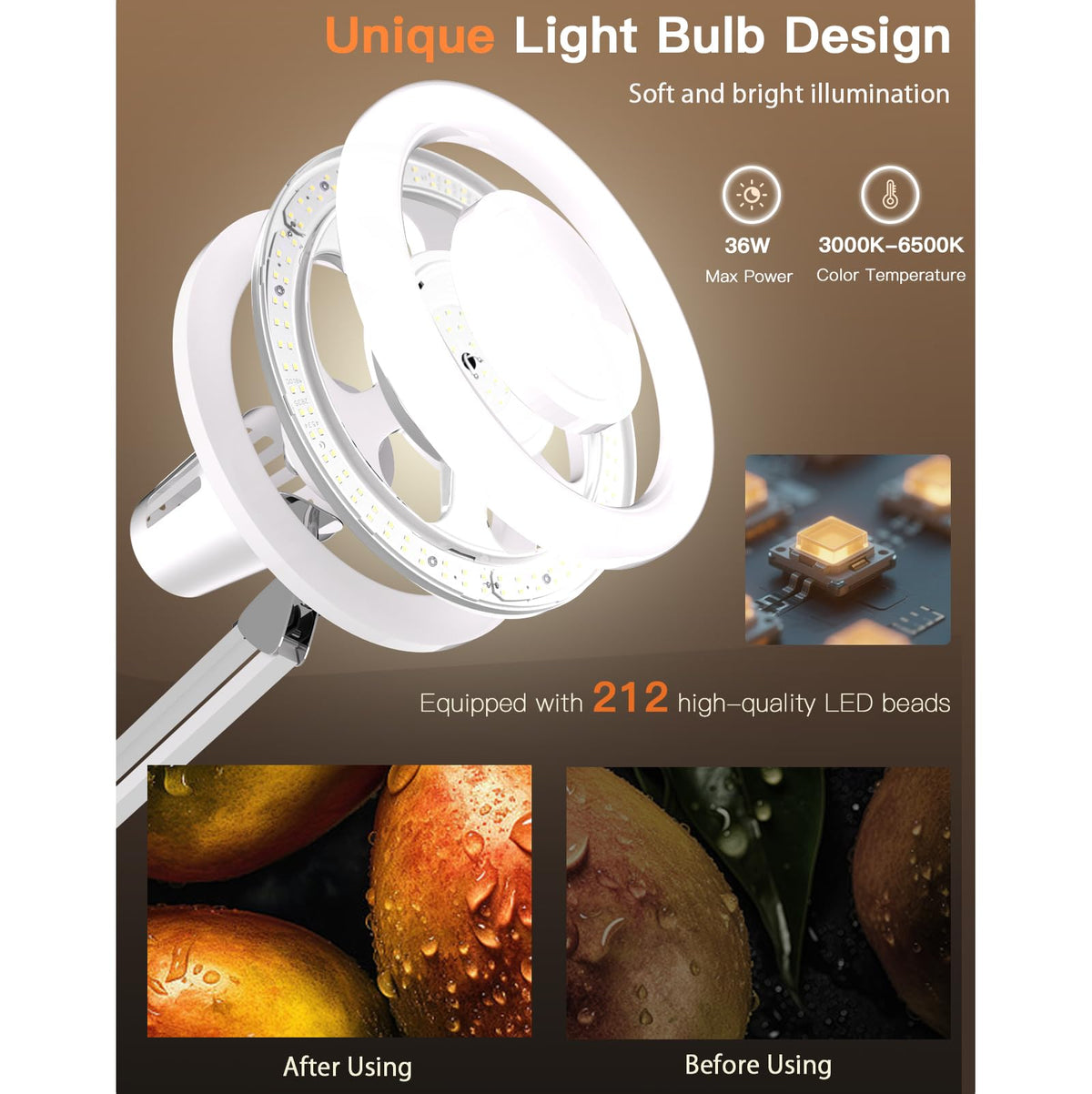Arsoer 36W Floor Lamp with Flexible Arm, 3 Colors Ring Light with Heavy-Duty Base & Remote, Standing Lamp for Living Room/Workspace/Tattoo/Live Streaming/TikTok/YouTube/Photography
