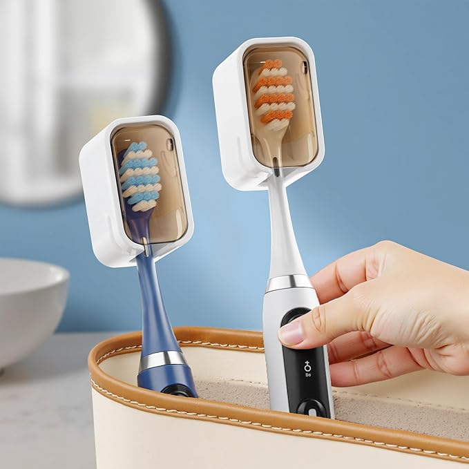 Travel Toothbrush Head Cover 2PCS, Electric Toothbrush Covers Caps, Ventilated