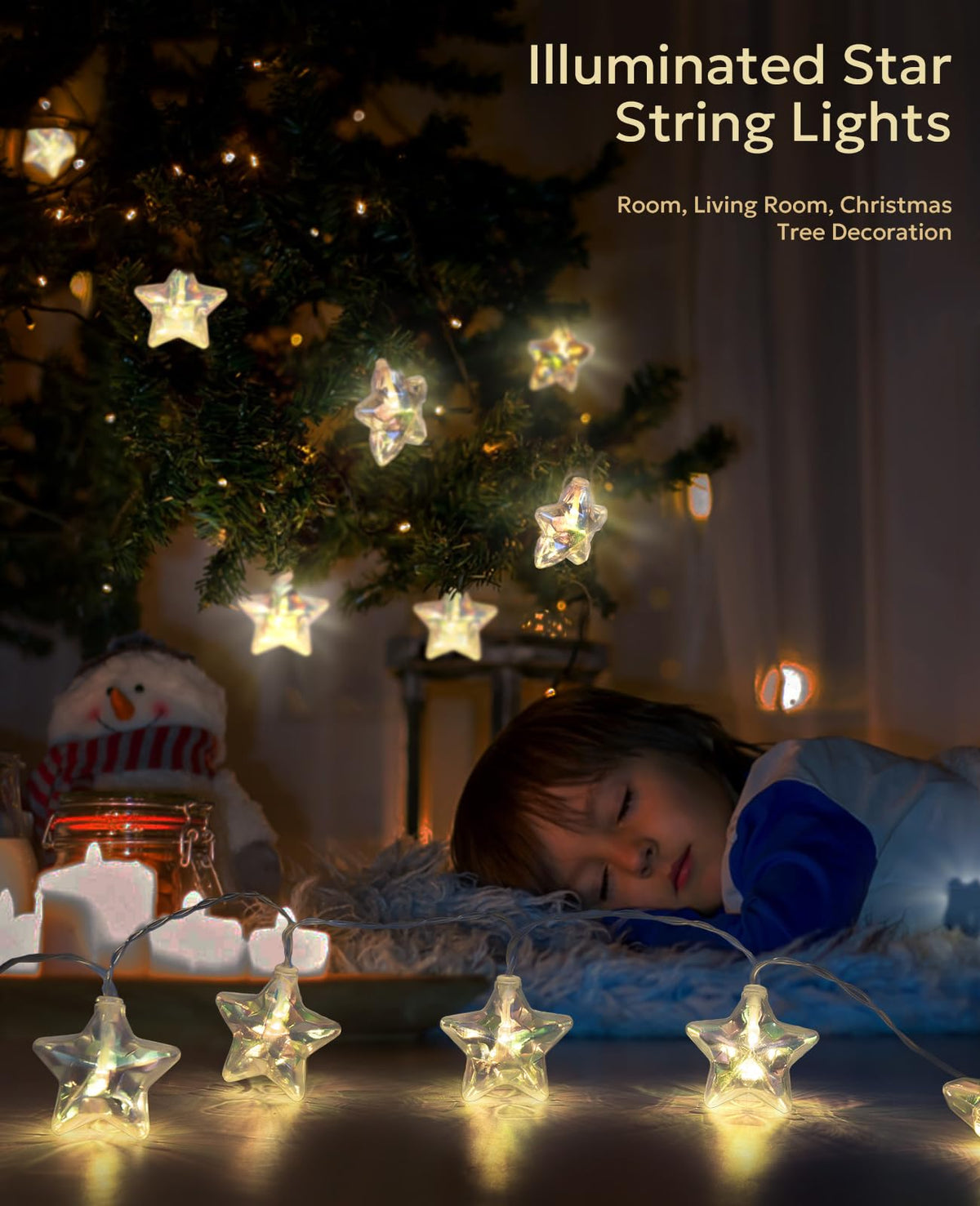 AceList Star LED String Lights – USB/Battery - Powered 20 LED Twinkling Fairy Lights with Remote, 8 Modes, Waterproof Design for Indoor/Outdoor, Christmas, Wedding, Bedroom Ambiance
