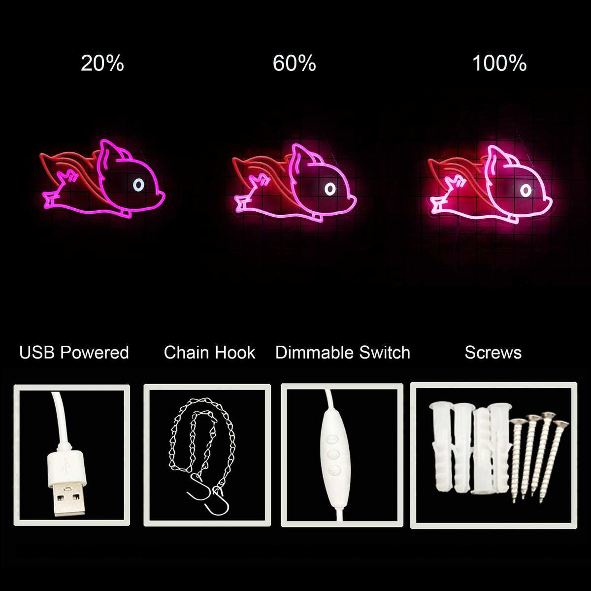 Superhero Cape Fly Pig Neon Sign Neon Pig Light Up Sign For Wall Decor Home Decor Neon Light USB Powered LED Light Up Signs Room Decor